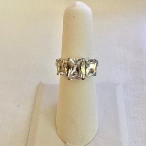CZ 925 Emerald Cut Engagement Ring